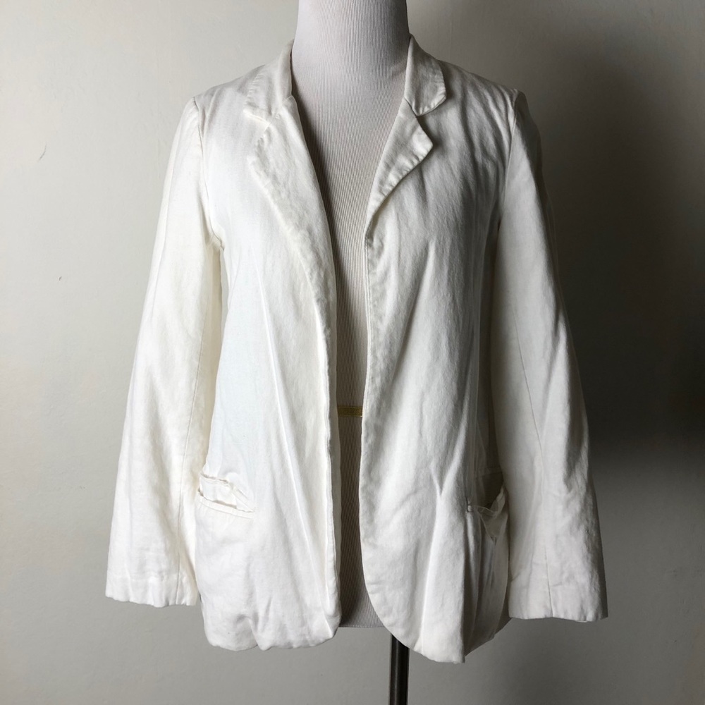 White Linen Blazer